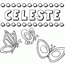 Celeste: dibujos de los nombres para colorear, pintar e imprimir