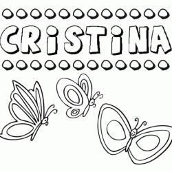 Cristina: dibujos de los nombres para colorear, pintar e imprimir