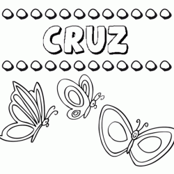 Cruz: dibujos de los nombres para colorear, pintar e imprimir