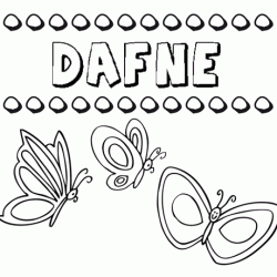 Dafne: dibujos de los nombres para colorear, pintar e imprimir