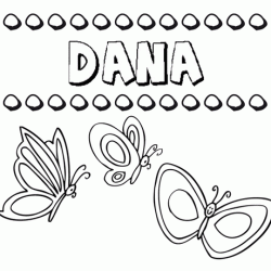 Dana: dibujos de los nombres para colorear, pintar e imprimir