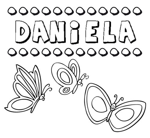 Daniela: dibujos de los nombres para colorear, pintar e imprimir