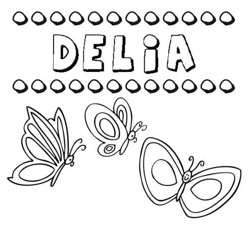 Delia: dibujos de los nombres para colorear, pintar e imprimir