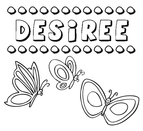 Desirée: dibujos de los nombres para colorear, pintar e imprimir