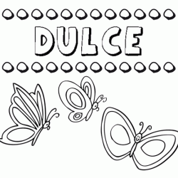 Dulce: dibujos de los nombres para colorear, pintar e imprimir