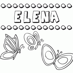 Elena: dibujos de los nombres para colorear, pintar e imprimir