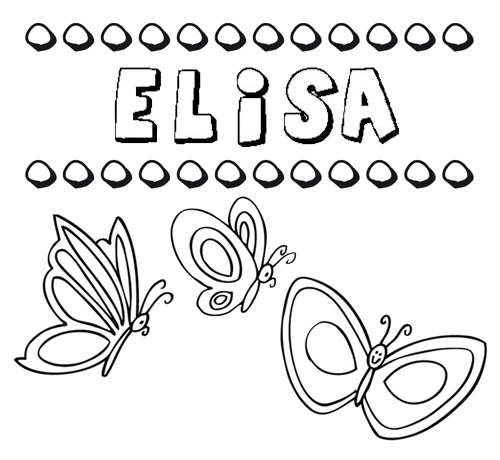 Elisa: dibujos de los nombres para colorear, pintar e imprimir