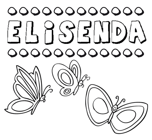Elisenda: dibujos de los nombres para colorear, pintar e imprimir