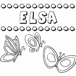 Elsa: dibujos de los nombres para colorear, pintar e imprimir
