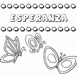 Esperanza: dibujos de los nombres para colorear, pintar e imprimir