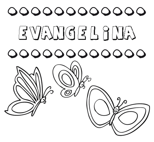 Evangelina: dibujos de los nombres para colorear, pintar e imprimir