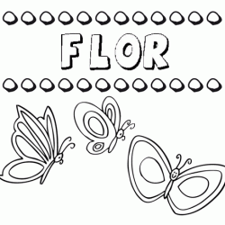 Flor: dibujos de los nombres para colorear, pintar e imprimir