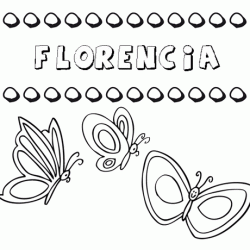 Florencia: dibujos de los nombres para colorear, pintar e imprimir