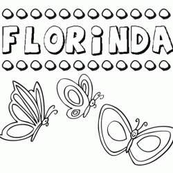 Florinda: dibujos de los nombres para colorear, pintar e imprimir