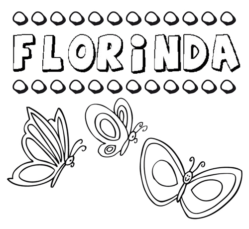 Florinda: dibujos de los nombres para colorear, pintar e imprimir