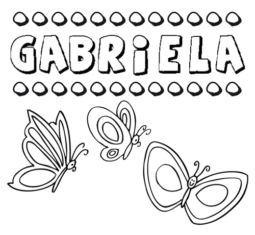 Gabriela: dibujos de los nombres para colorear, pintar e imprimir