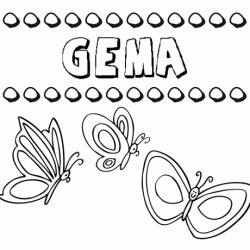 Gema: dibujos de los nombres para colorear, pintar e imprimir