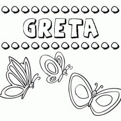 Greta: dibujos de los nombres para colorear, pintar e imprimir
