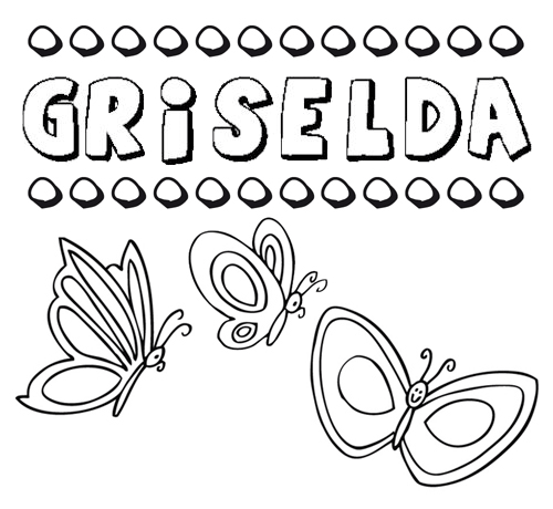 Griselda: dibujos de los nombres para colorear, pintar e imprimir