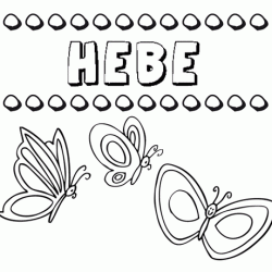 Hebe: dibujos de los nombres para colorear, pintar e imprimir