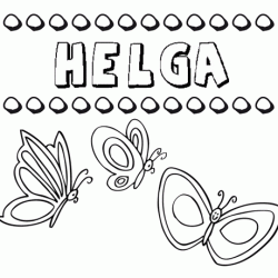 Helga: dibujos de los nombres para colorear, pintar e imprimir