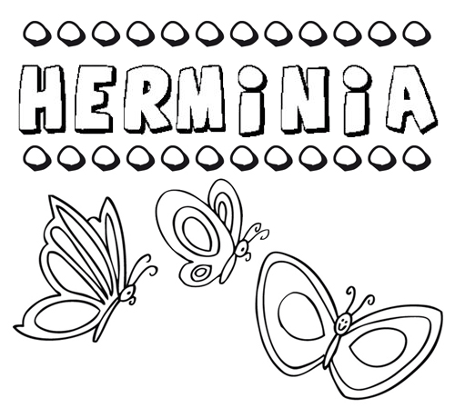 Herminia: dibujos de los nombres para colorear, pintar e imprimir