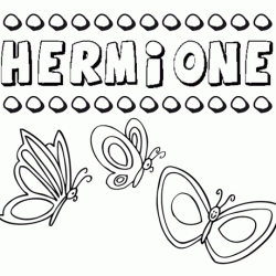 Hermione: dibujos de los nombres para colorear, pintar e imprimir