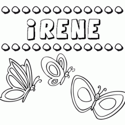 Irene: dibujos de los nombres para colorear, pintar e imprimir