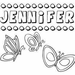 Jennifer: dibujos de los nombres para colorear, pintar e imprimir