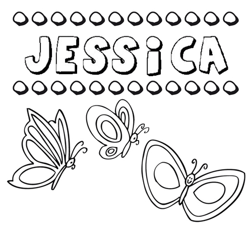 Jessica: dibujos de los nombres para colorear, pintar e imprimir