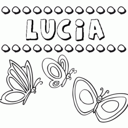 Lucía: dibujos de los nombres para colorear, pintar e imprimir