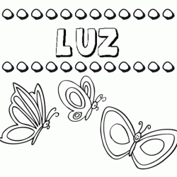 Luz: dibujos de los nombres para colorear, pintar e imprimir