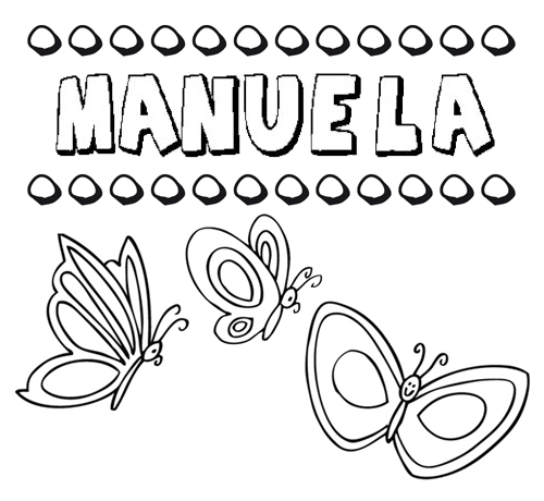 Manuela: dibujos de los nombres para colorear, pintar e imprimir