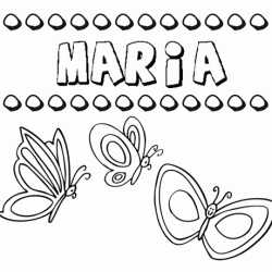 María: dibujos de los nombres para colorear, pintar e imprimir