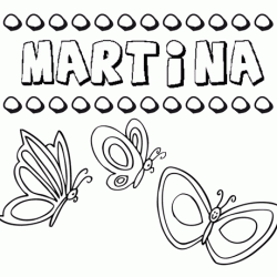 Martina: dibujos de los nombres para colorear, pintar e imprimir