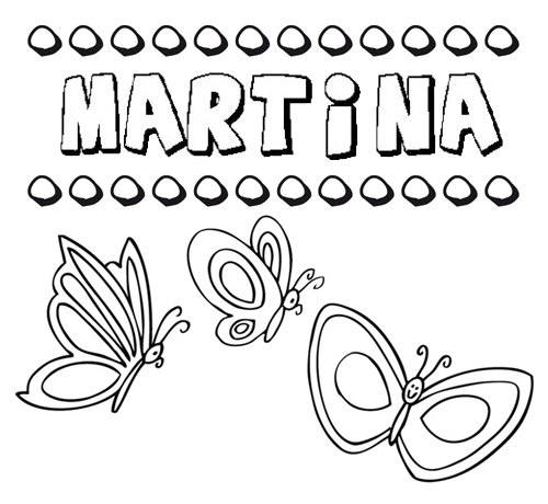Martina: dibujos de los nombres para colorear, pintar e imprimir