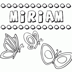 Miriam: dibujos de los nombres para colorear, pintar e imprimir