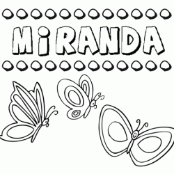Miranda: dibujos de los nombres para colorear, pintar e imprimir