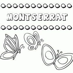 Montserrat: dibujos de los nombres para colorear, pintar e imprimir