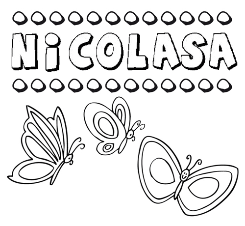 Nicolasa: dibujos de los nombres para colorear, pintar e imprimir