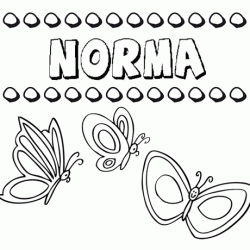 Norma: dibujos de los nombres para colorear, pintar e imprimir