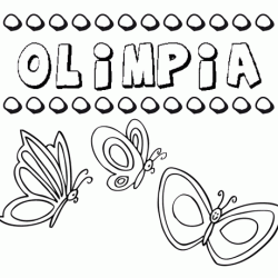 Olimpia: dibujos de los nombres para colorear, pintar e imprimir