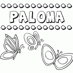 Paloma: dibujos de los nombres para colorear, pintar e imprimir