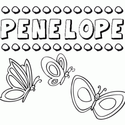 Penélope: dibujos de los nombres para colorear, pintar e imprimir