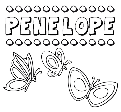 Penélope: dibujos de los nombres para colorear, pintar e imprimir