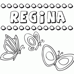 Regina: dibujos de los nombres para colorear, pintar e imprimir