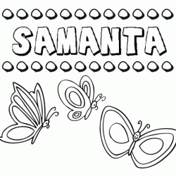 Samanta: dibujos de los nombres para colorear, pintar e imprimir
