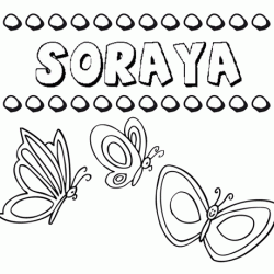 Soraya: dibujos de los nombres para colorear, pintar e imprimir