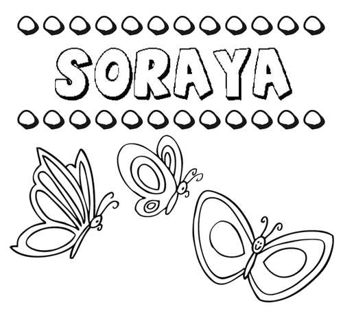 Soraya: dibujos de los nombres para colorear, pintar e imprimir