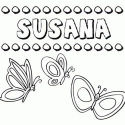 Susana: dibujos de los nombres para colorear, pintar e imprimir